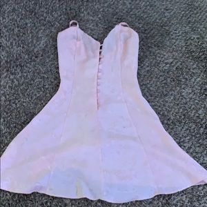 Light Pink Short Silk Button Up Dress
